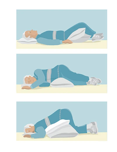 man laying down in different positions